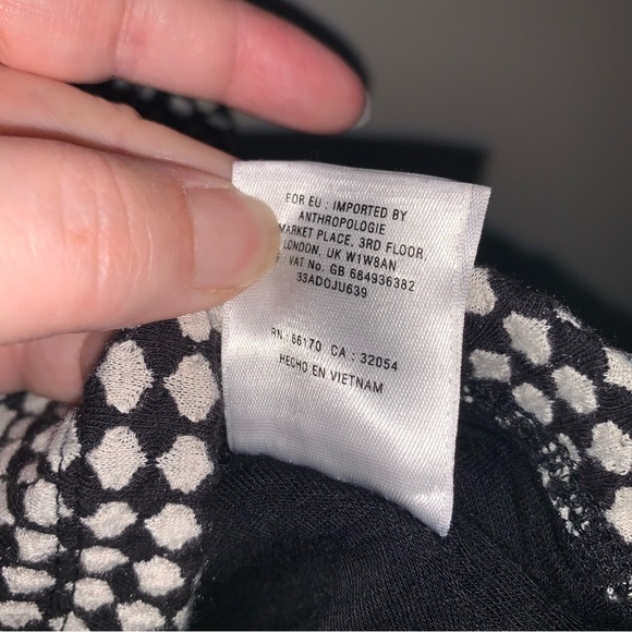 Deletta Black and White Fitted Peplum Blouse S - Picture 7 of 7